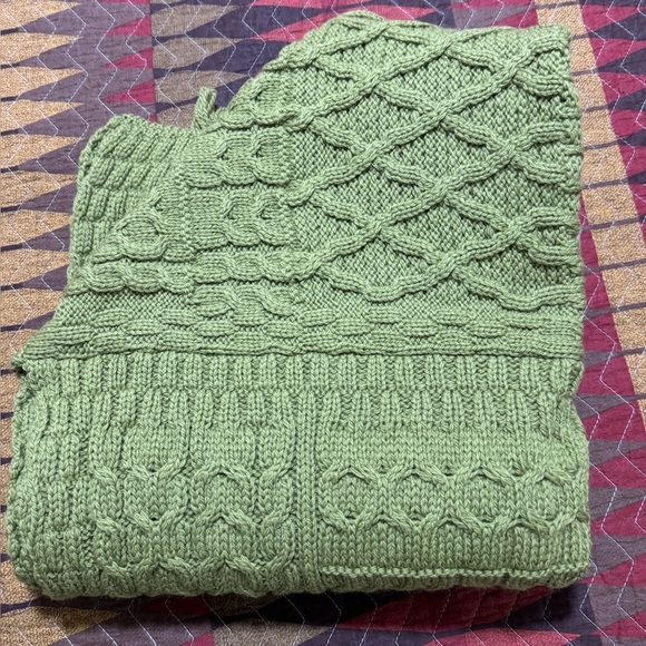 Connemara Knit Wear Vintage Women Merino Wool Shawl Pocket Sweater Ireland Cover - Picture 10 of 10